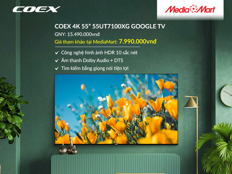 Smart Tivi Coex 4K 55 inch 55UT7100XG Google TV