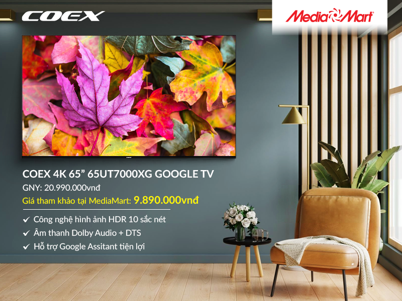 Smart Tivi Coex 4K 65 inch 65UT7000XG Google TV